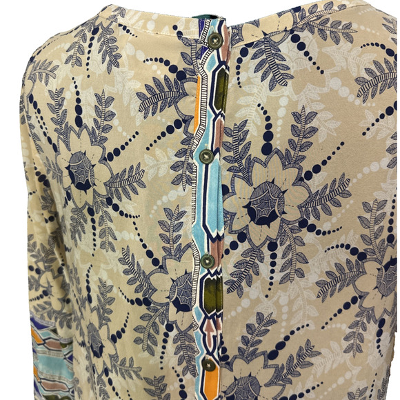 Maeve Anthropologie Cream Button Back 100% Silk Sydney Blouse Top Sz 4‎ Small - Picture 5 of 8